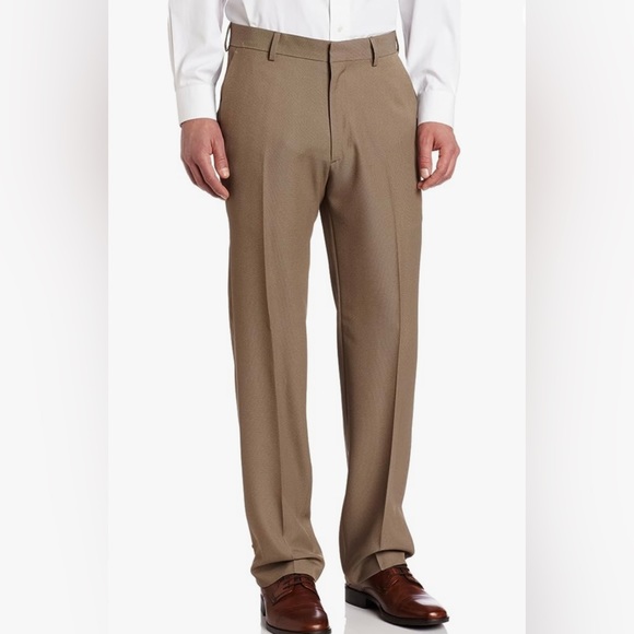 Mens Haggar dress pant textured nailshead plain front straight fit - Picture 1 of 1